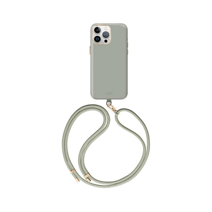 Apple iPhone 15 Pro Max Kılıf M-safe Şarj Özellikli Soft Pürüzsüz Yüzey Askı İpli Coehl Creme Kapak - Görsel 3