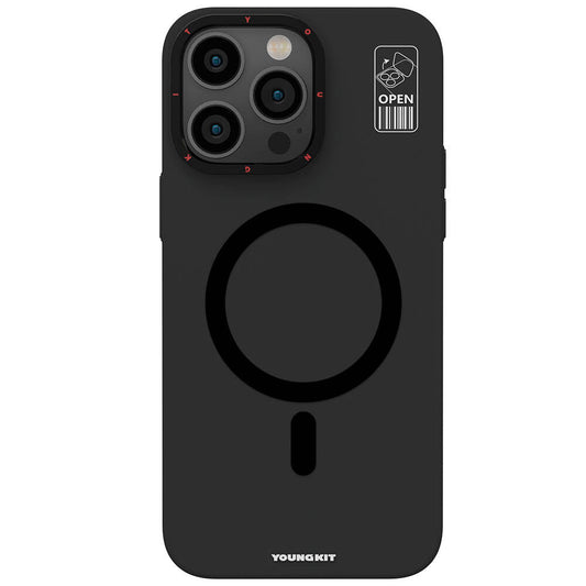 Apple iPhone 15 Pro Max Kılıf M-safe Şarj Özellikli Standlı YoungKit Hermit Bracket Serisi Kapak