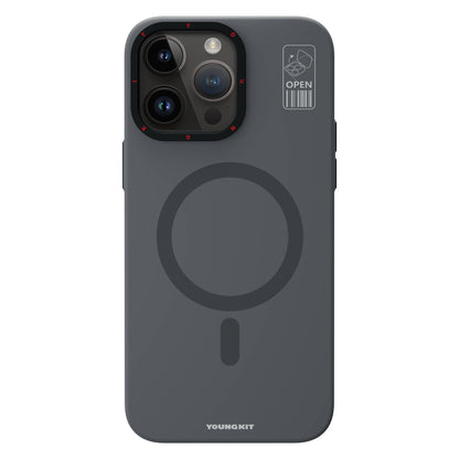 Apple iPhone 15 Pro Max Kılıf M-safe Şarj Özellikli Standlı YoungKit Hermit Bracket Serisi Kapak - Görsel 5
