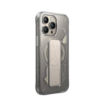 Apple iPhone 15 Pro Max Kılıf M-safe Şarj Özellikli Teknoloji Desenli Standlı Skinarma Helio Kapak - Görsel 2