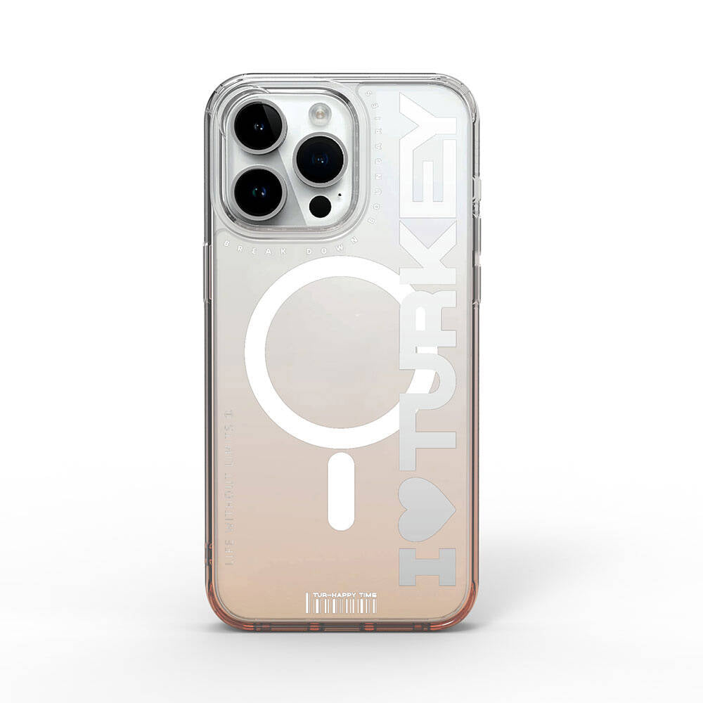 Apple iPhone 15 Pro Max Kılıf M-safe Şarj Özellikli Transparan Renk Geçişli Wiwu Turkey C Serisi Kapak - Görsel 4