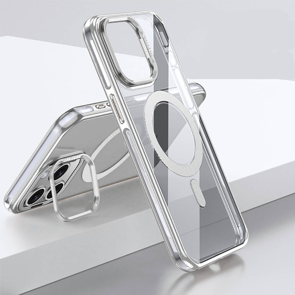 Apple iPhone 15 Pro Max Kılıf M-safe Şarj Özellikli Wlons Standlı Efsane Kapak - Görsel 3
