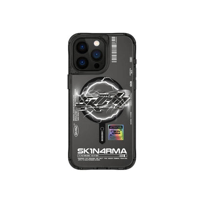 Apple iPhone 15 Pro Max Kılıf M-safe Şarj Özellikli Yazı Desenli SkinArma Bolt Kapak - Görsel 2