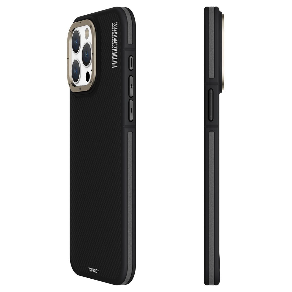 Apple iPhone 15 Pro Max Kılıf M-safe Şarj Özellikli YoungKit 600D Kevlar Kapak - Görsel 3
