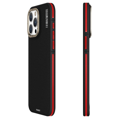 Apple iPhone 15 Pro Max Kılıf M-safe Şarj Özellikli YoungKit 600D Kevlar Kapak - Görsel 4