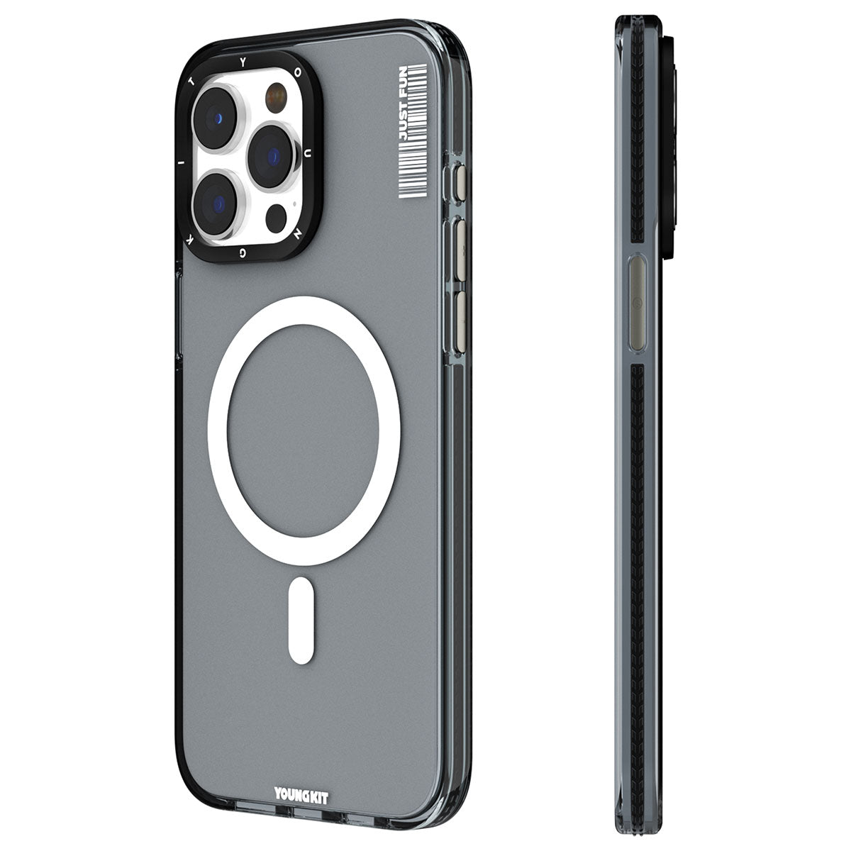 Apple iPhone 15 Pro Max Kılıf M-safe Şarj Özellikli YoungKit Crystal Color Serisi Kapak - Görsel 3