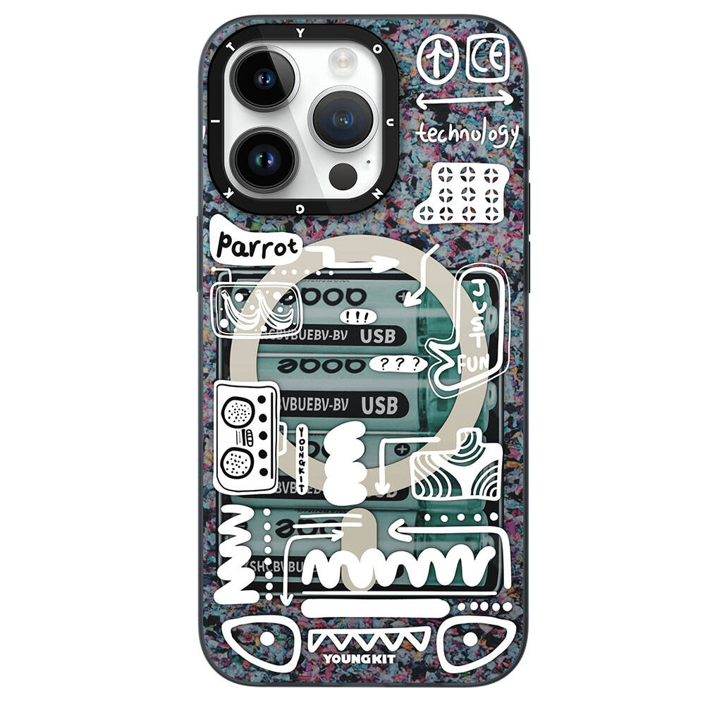 Apple iPhone 15 Pro Max Kılıf M-safe Şarj Özellikli Youngkit Dark Matter Serisi Kapak - Görsel 3
