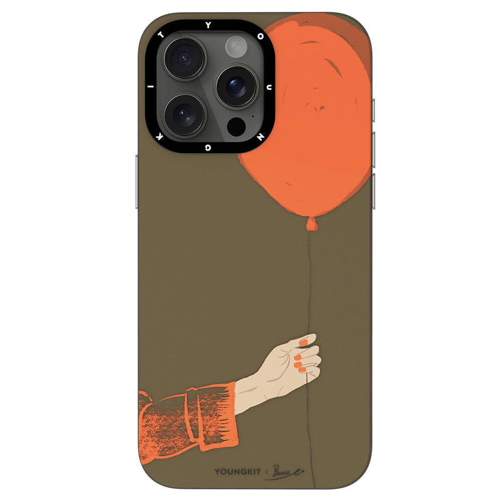 Apple iPhone 15 Pro Max Kılıf M-safe Şarj Özellikli Youngkit Orange Serisi Flying Balloon Kapak - Görsel 2