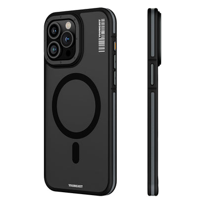 Apple iPhone 15 Pro Max Kılıf M-safe Şarj Özellikli Youngkit Rock Sand Serisi Kapak - Görsel 4