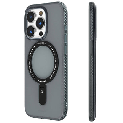 Apple iPhone 15 Pro Max Kılıf M-safe Şarj Özellikli Youngkit Rock Serisi Kapak - Görsel 4