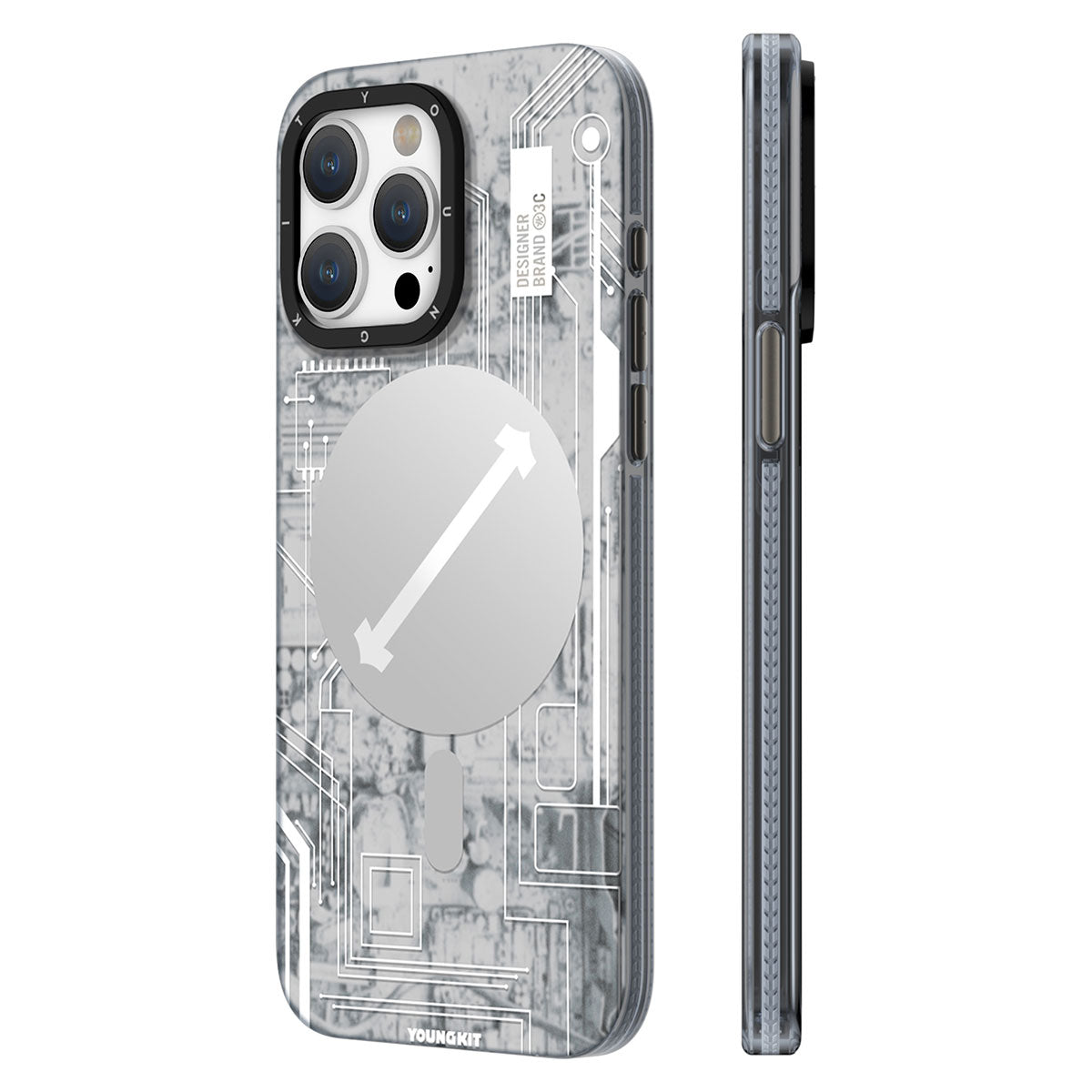 Apple iPhone 15 Pro Max Kılıf M-safe Şarj Özellikli YoungKit Technology Serisi Kapak - Görsel 2