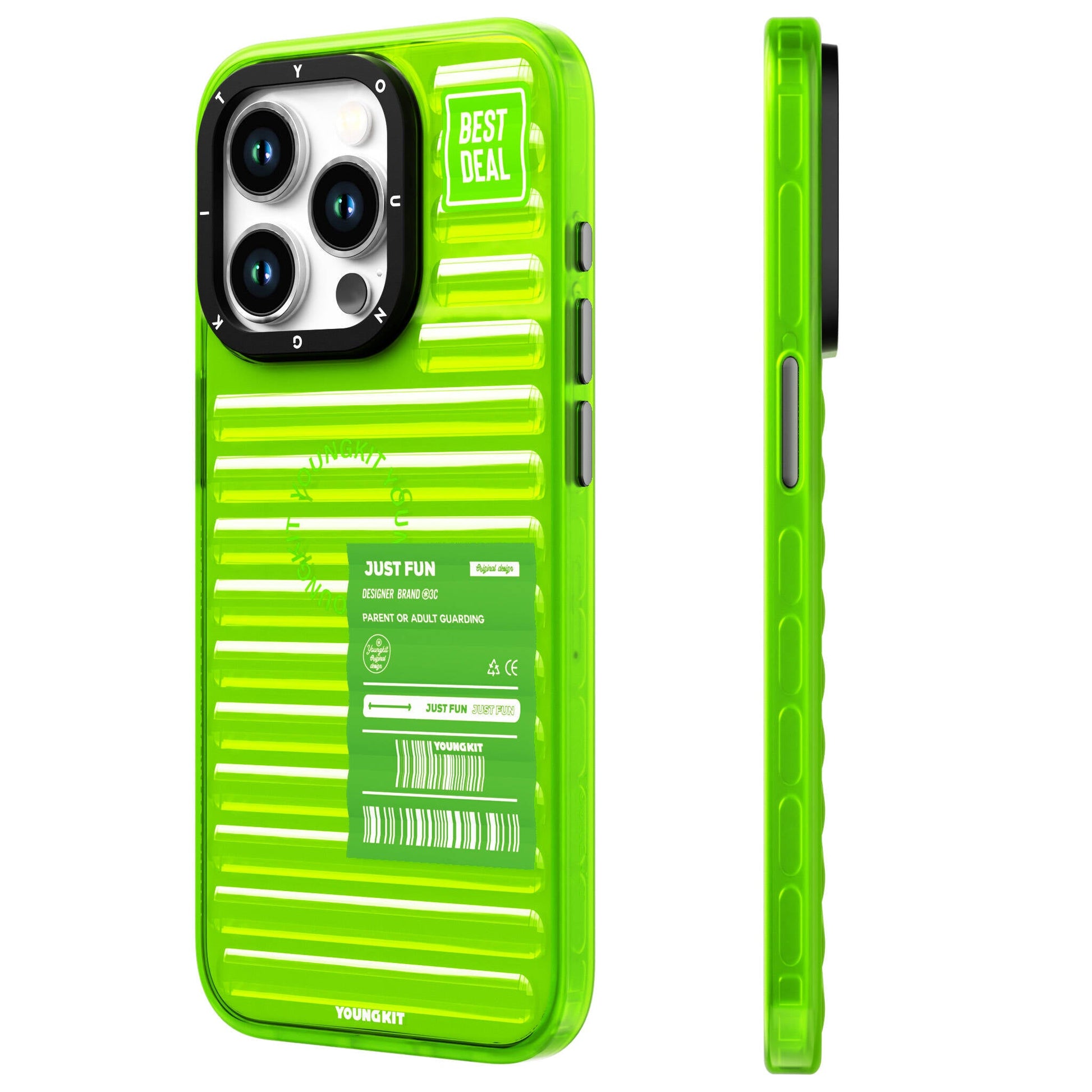 Apple iPhone 15 Pro Max Kılıf Şeffaf Renkli Tasarım YoungKit Fluorite Serisi Kapak - Görsel 3