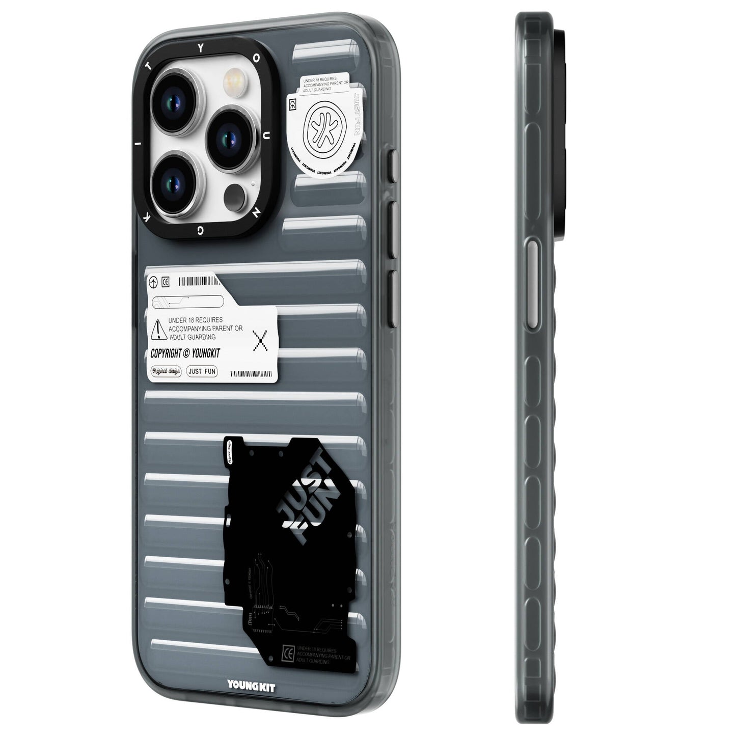 Apple iPhone 15 Pro Max Kılıf Şeffaf Renkli Tasarım YoungKit Fluorite Serisi Kapak - Görsel 4