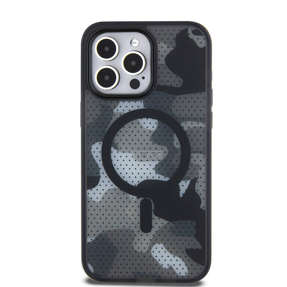 Apple iPhone 15 Pro Max Kılıf TUMI Orjinal Lisanslı M-safe Şarj Özellikli Buzlanmış Saydam Ağ Kamuflajı Desenli Kapak - Görsel 2
