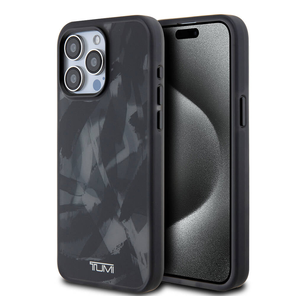 Apple iPhone 15 Pro Max Kılıf TUMI Orjinal Lisanslı M-safe Şarj Özellikli Buzlanmış Saydam Fırça Kamuflajı Desenli Kapak - Görsel 2