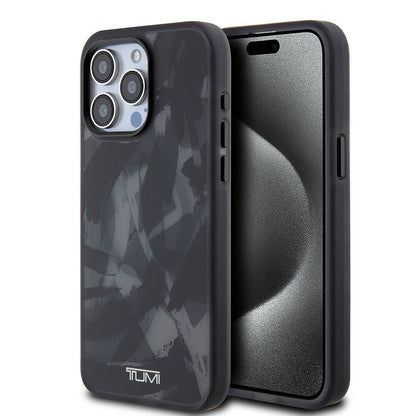 Apple iPhone 15 Pro Max Kılıf TUMI Orjinal Lisanslı M-safe Şarj Özellikli Buzlanmış Saydam Fırça Kamuflajı Desenli Kapak - Görsel 2
