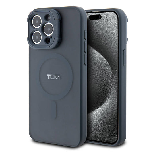 Apple iPhone 15 Pro Max Kılıf TUMI Orjinal Lisanslı M-safe Şarj Özellikli Kamera Standlı Buzlu Mat Kapak
