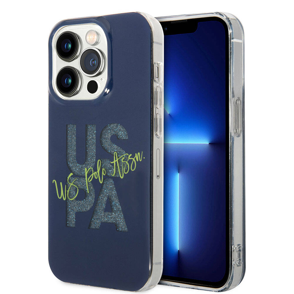Apple iPhone 15 Pro Max Kılıf U.S. Polo Assn. Orjinal Lisanslı Simli Parlak Alfabe Tasarım Kapak - Görsel 3