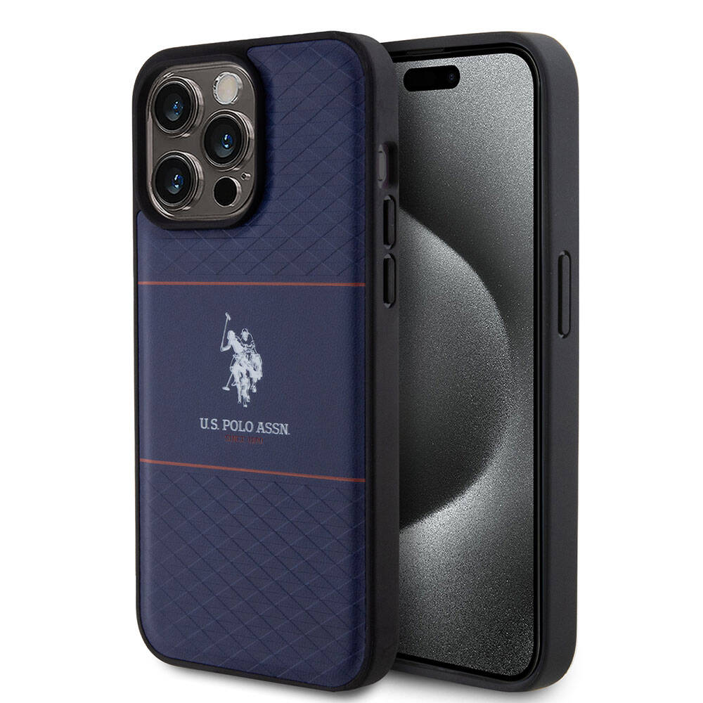 Apple iPhone 15 Pro Max Kılıf U.S. Polo Assn. Orjinal Lisanslı Deri Şeritli Logo Dizayn Kapak - Görsel 3
