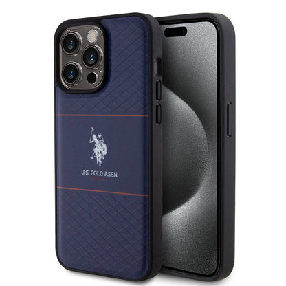 Apple iPhone 15 Pro Max Kılıf U.S. Polo Assn. Orjinal Lisanslı Deri Şeritli Logo Dizayn Kapak - Görsel 3