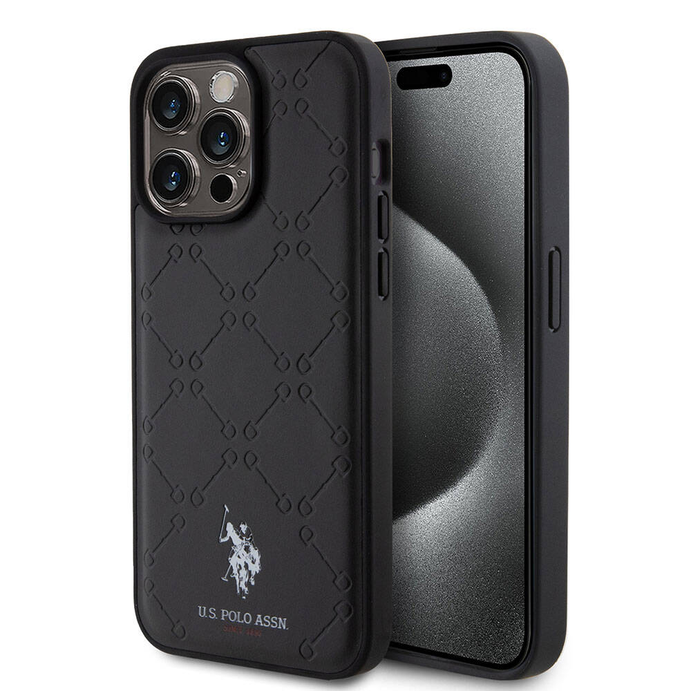 Apple iPhone 15 Pro Max Kılıf U.S. Polo Assn. Orjinal Lisanslı HS Desenli Baskı Logolu Suni Deri Kapak - Görsel 2