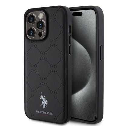 Apple iPhone 15 Pro Max Kılıf U.S. Polo Assn. Orjinal Lisanslı HS Desenli Baskı Logolu Suni Deri Kapak - Görsel 2