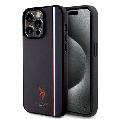 Apple iPhone 15 Pro Max Kılıf U.S. Polo Assn. Orjinal Lisanslı Üç Renk Şerit Tasarımlı Baskı Logolu Kapak - Görsel 2