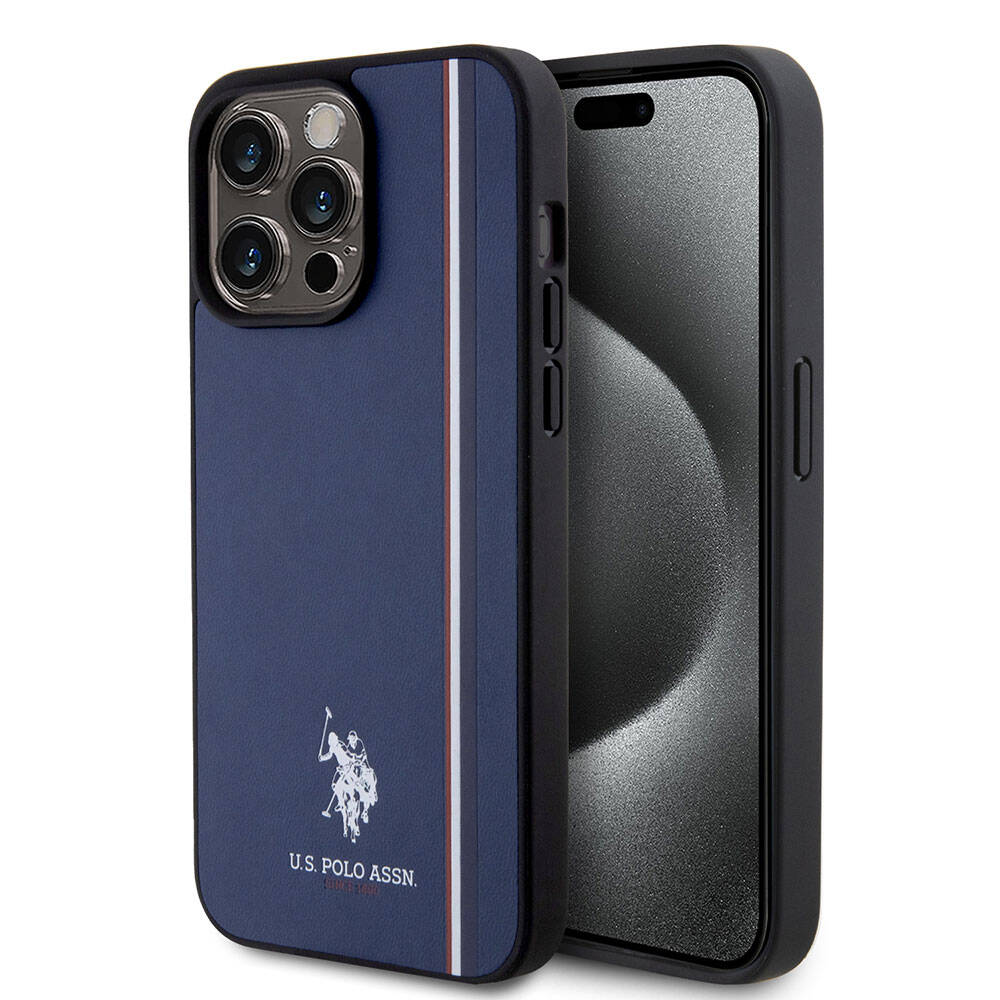 Apple iPhone 15 Pro Max Kılıf U.S. Polo Assn. Orjinal Lisanslı Üç Renk Şerit Tasarımlı Baskı Logolu Kapak - Görsel 3