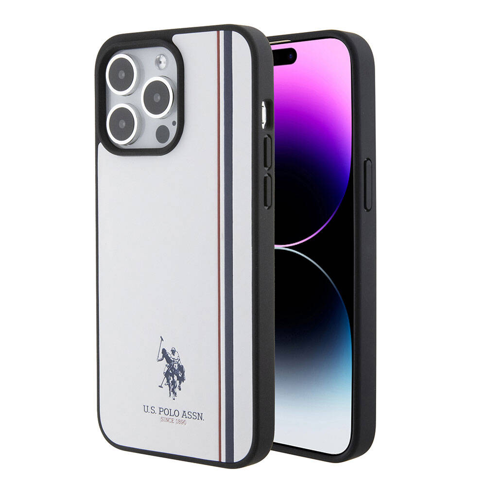 Apple iPhone 15 Pro Max Kılıf U.S. Polo Assn. Orjinal Lisanslı Üç Renk Şerit Tasarımlı Baskı Logolu Kapak - Görsel 5
