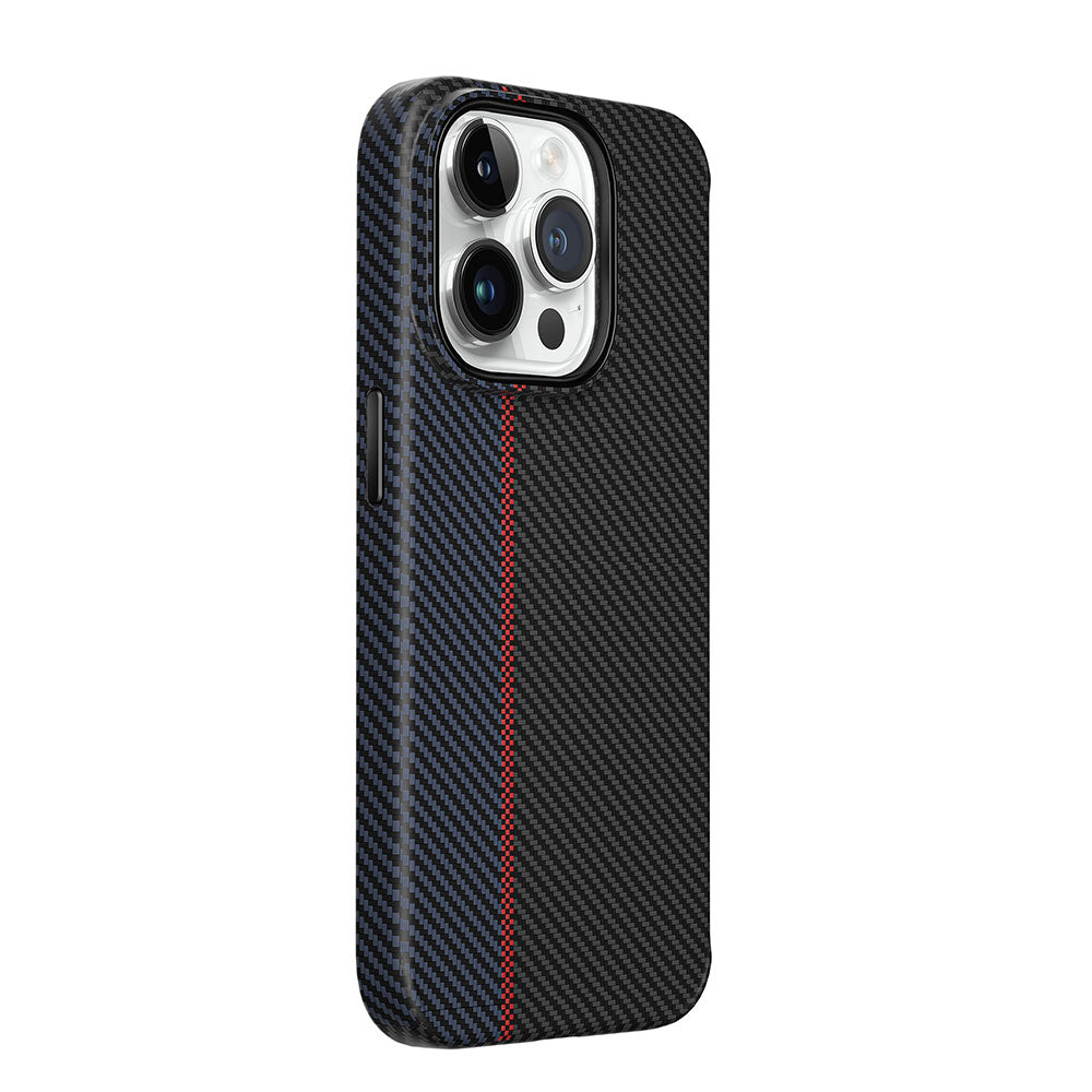 Apple iPhone 15 Pro Max Kılıf Wiwu LCC-107 Karbon Fiber M-safe Şarj Özellikli Kamera Korumalı Kabon Kapak - Görsel 2