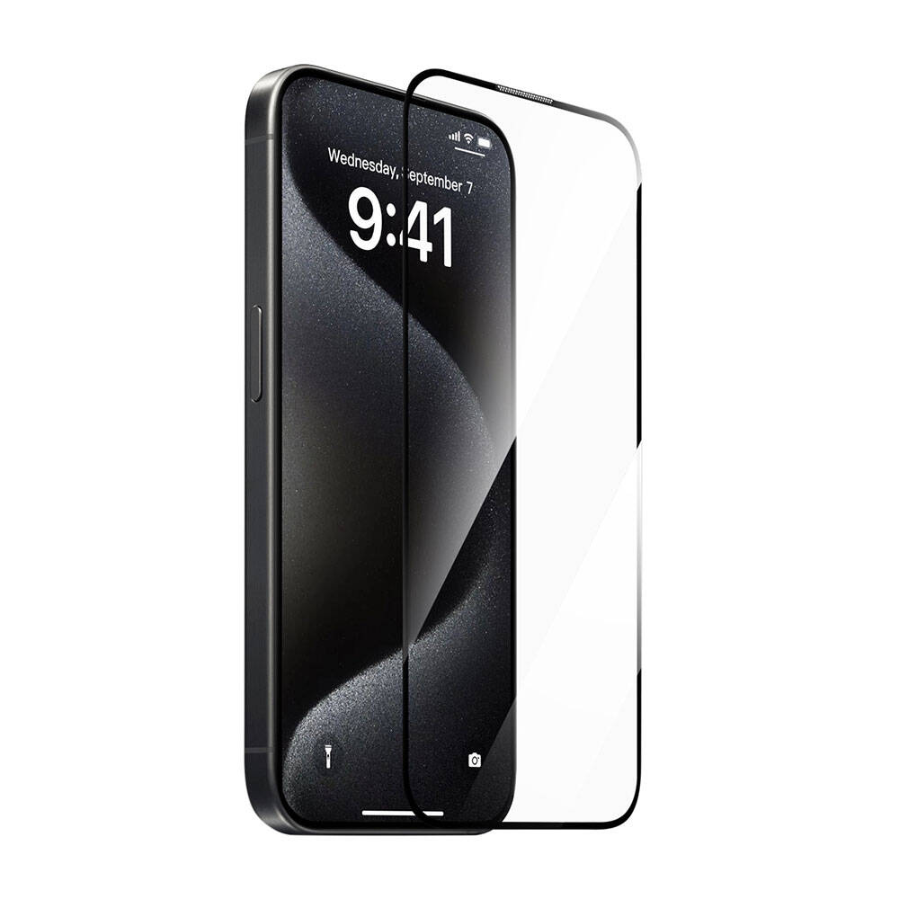 Apple iPhone 15 Pro Max Wiwu GT-008 Polimer Oleofobik Kaplama Şeffaf Pürüzsüz Temperli Cam Ekran Koruyucu 10'lu Paket - Görsel 2