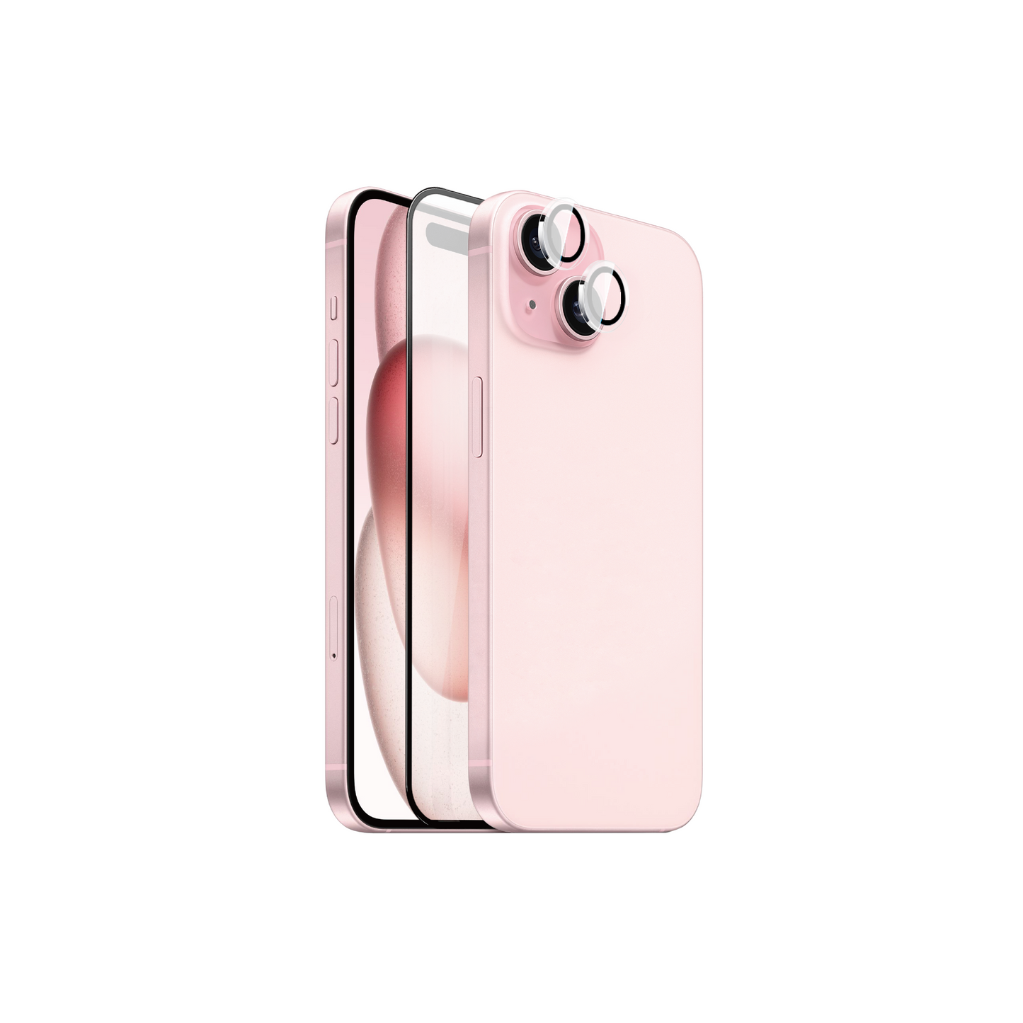 Apple iPhone 15 Wiwu Wi-IP002 2in1 Temperli Cam Ahize Toz Önleyici Ekran Koruyucu ve Kamera Lens Koruyucu Set - Görsel 2