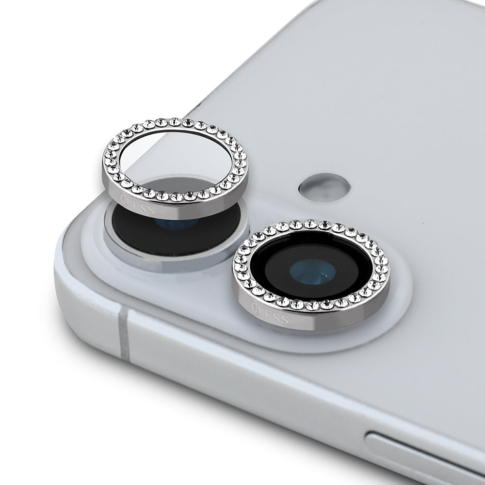 Apple iPhone 16 Guess Orjinal Lisanslı Rhinestone Taşlı Lens Koruyucu - Görsel 3