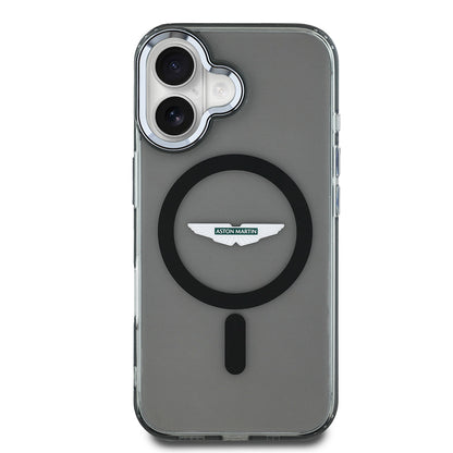 Apple iPhone 16 Kılıf Aston Martin Orjinal Lisanslı M-safe Şarj Özellikli IML Baskı Logolu Buzlu Kapak - Görsel 2