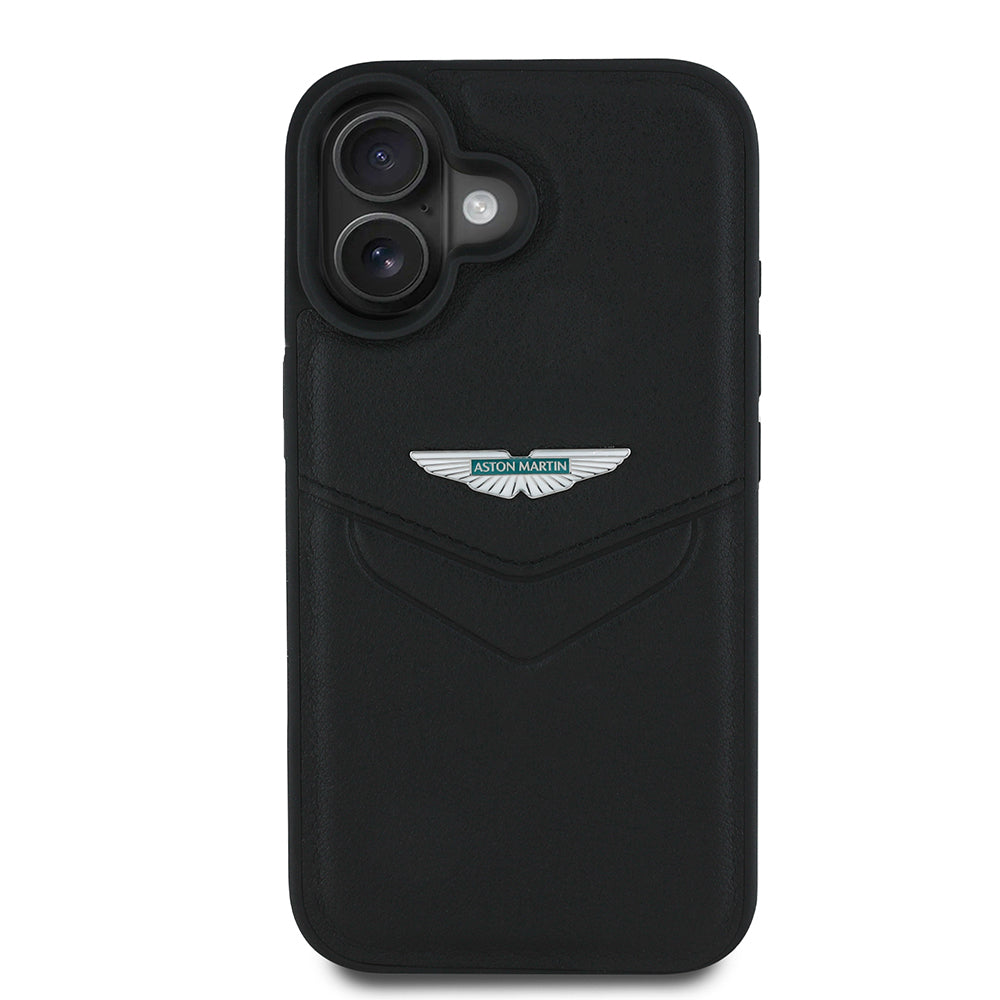 Apple iPhone 16 Kılıf Aston Martin Orjinal Lisanslı Victory Dizayn PU Deri Metal Logolu Kapak - Görsel 2