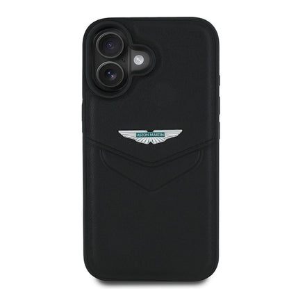 Apple iPhone 16 Kılıf Aston Martin Orjinal Lisanslı Victory Dizayn PU Deri Metal Logolu Kapak - Görsel 2
