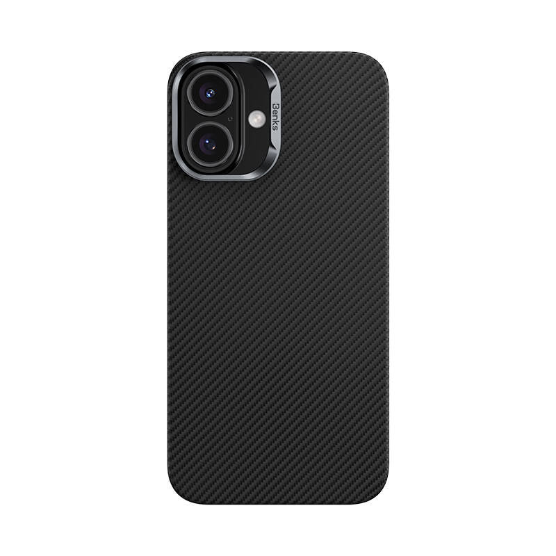 Apple iPhone 16 Kılıf Benks M-safe Şarj Özellikli Magnetik ArmorAir 600D Kevlar Fiber Kapak