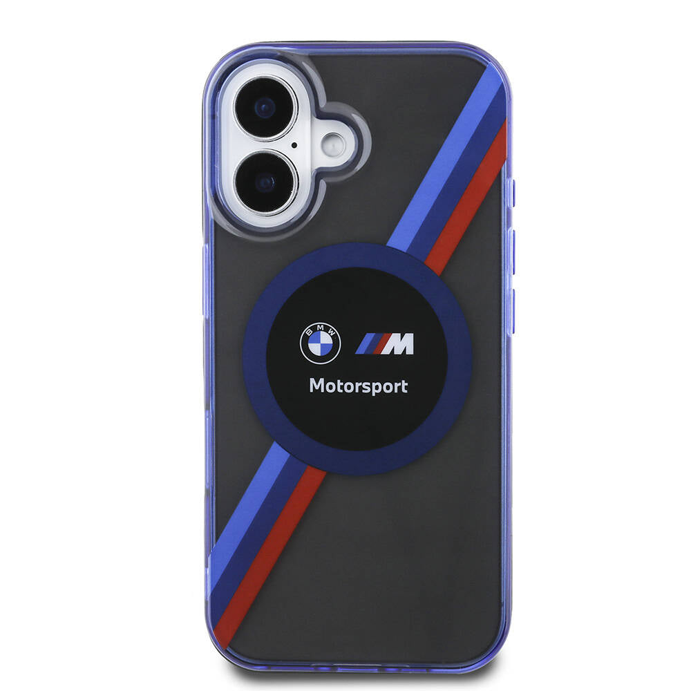 Apple iPhone 16 Kılıf BMW Orjinal Lisanslı M Logolu Üç Renk Çizgili Motorsport Circle Kapak - Görsel 2