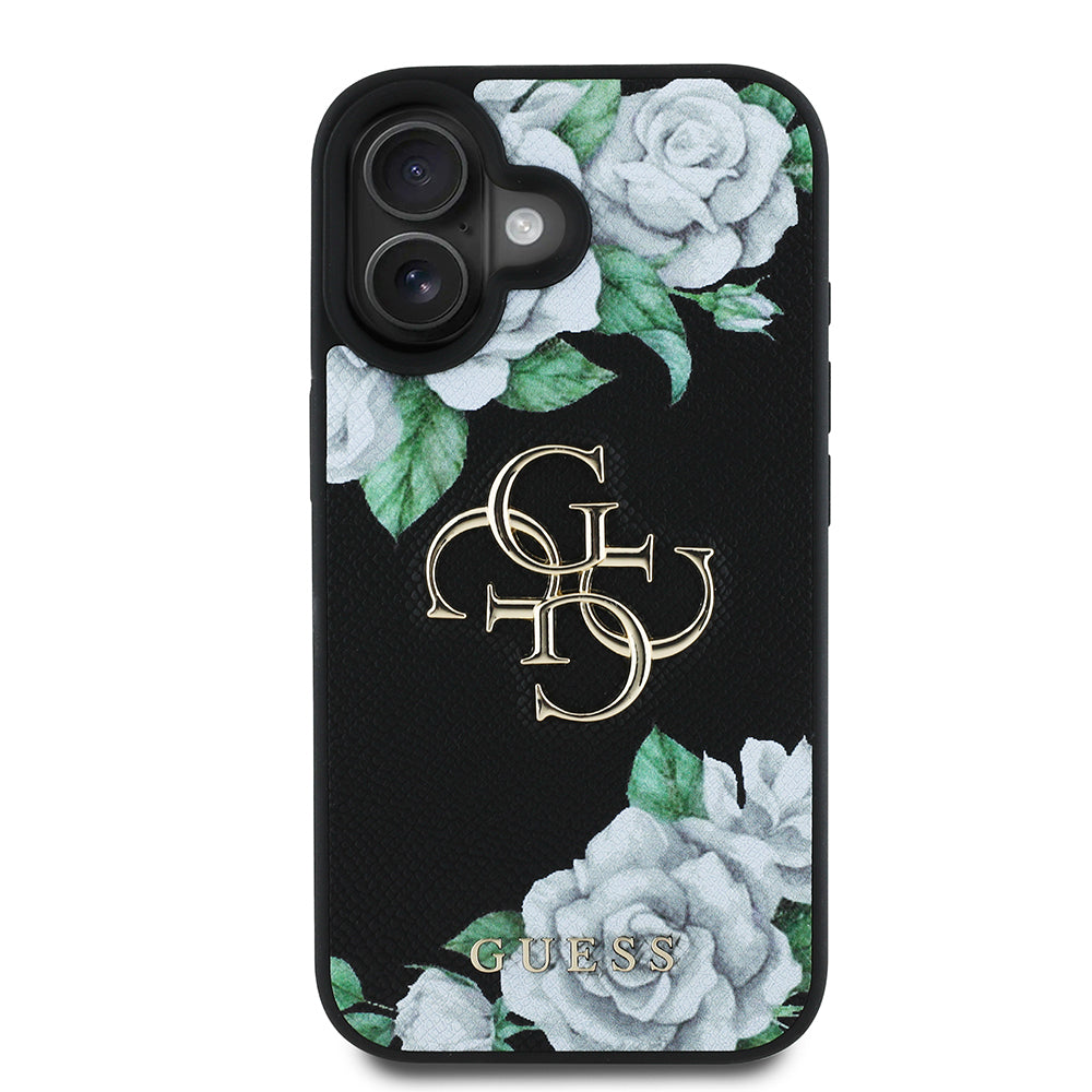 Apple iPhone 16 Kılıf Guess Orjinal Lisanslı Gül Baskılı Büyük Metal Logo Dizaynlı Kapak - Görsel 2