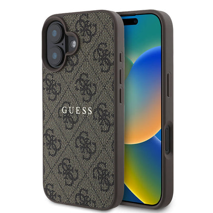 Apple iPhone 16 Kılıf Guess Orjinal Lisanslı M-safe Şarj Özellikli 4G Desenli Yazı Logolu Kapak - Görsel 3