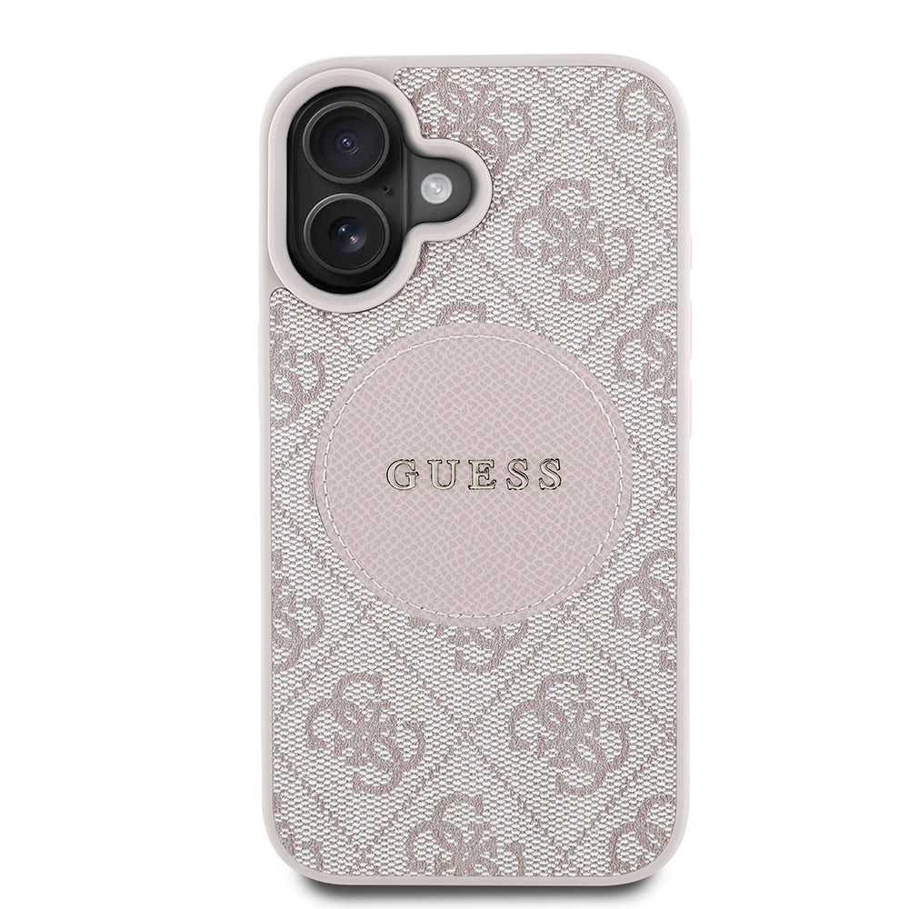 Apple iPhone 16 Kılıf Guess Orjinal Lisanslı M-safe Şarj Özellikli Yazı Logolu Circle Classic Kapak - Görsel 3