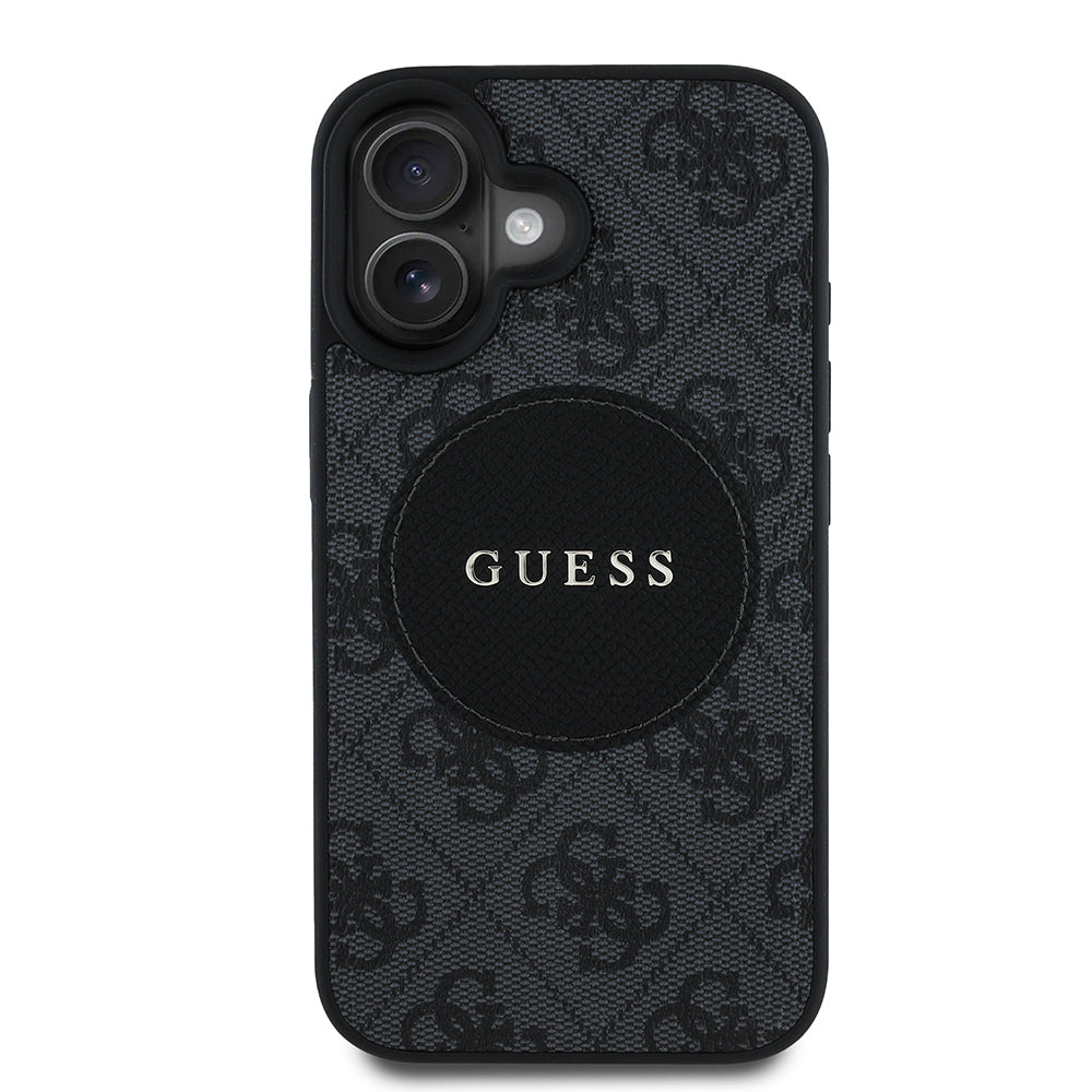 Apple iPhone 16 Kılıf Guess Orjinal Lisanslı M-safe Şarj Özellikli Yazı Logolu Circle Classic Kapak - Görsel 2
