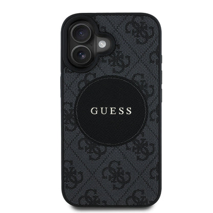 Apple iPhone 16 Kılıf Guess Orjinal Lisanslı M-safe Şarj Özellikli Yazı Logolu Circle Classic Kapak - Görsel 2