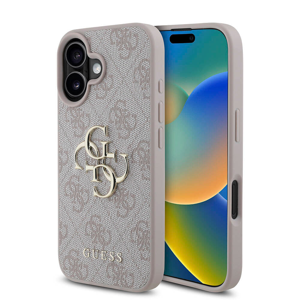 Apple iPhone 16 Kılıf Guess Orjinal Lisanslı PU Deri 4G Desenli Metal Büyük 4G ve Yazı Logolu Kapak - Görsel 3