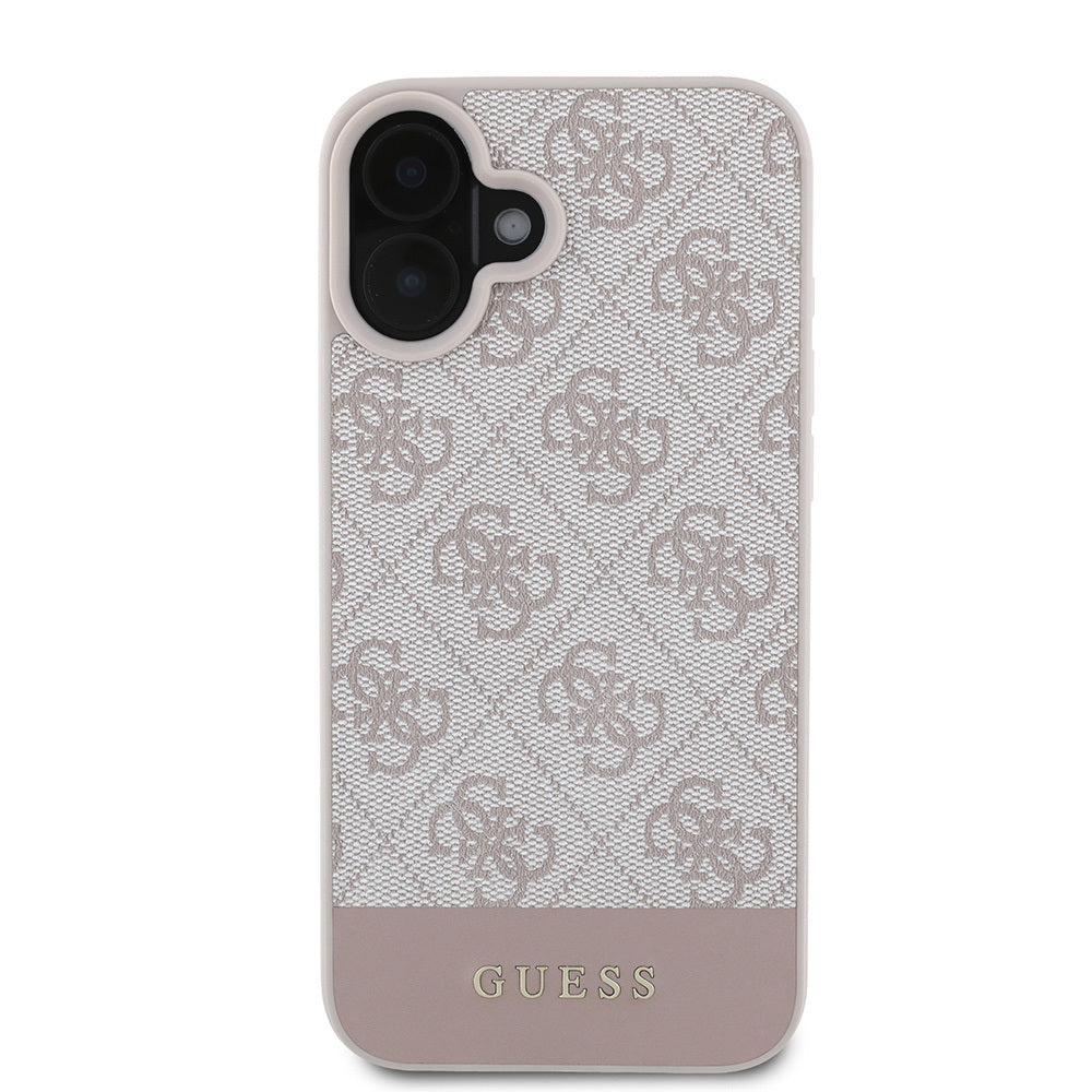 Apple iPhone 16 Kılıf Guess Orjinal Lisanslı PU Deri Şerit Logo Dizaynlı Kapak - Görsel 3