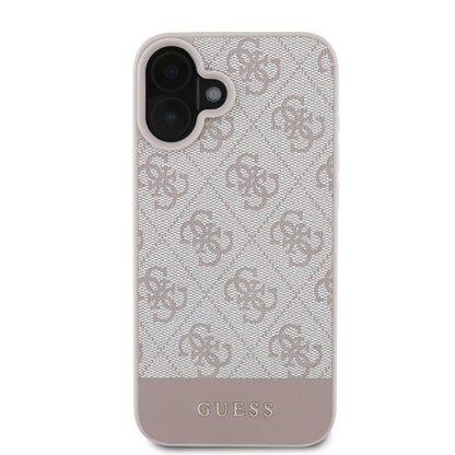 Apple iPhone 16 Kılıf Guess Orjinal Lisanslı PU Deri Şerit Logo Dizaynlı Kapak - Görsel 3