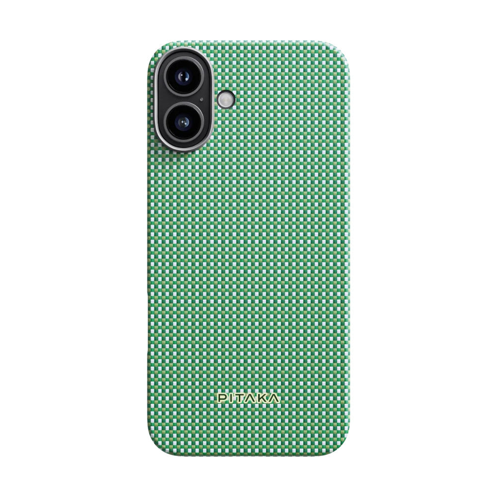 Apple iPhone 16 Kılıf M-safe Şarj Özellikli Aramid Fiber Pitaka Ultra-Slim Classic Serisi Forest Green Kapak - Görsel 2