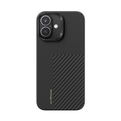 Apple iPhone 16 Kılıf M-safe Şarj Özellikli Karbon Fiber Benks Montage ArmorAir Kevlar Kapak