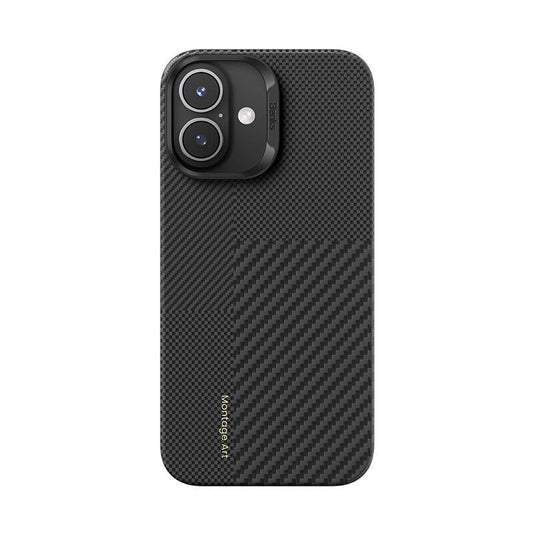 Apple iPhone 16 Kılıf M-safe Şarj Özellikli Karbon Fiber Benks Montage ArmorAir Kevlar Kapak