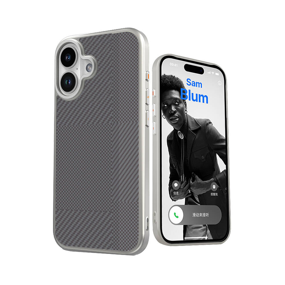 Apple iPhone 16 Kılıf M-safe Şarj Özellikli Karbon Fiber Desenli Mutural Montage Kapak - Görsel 5